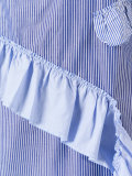 ruffled details striped blouse