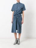 asymmetric seam denim dress