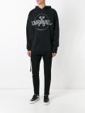 distressed logo hoodie 