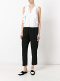 cropped stretch-waist trousers