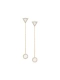 18ct Drop earrings set with sparkling diamonds.
