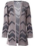 printed ribbed cardigan