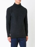 waffle knit roll neck jumper