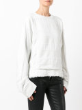 'Polonium' raw hem sweatshirt