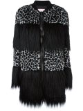 animal print striped coat