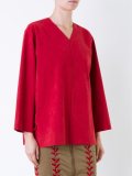 'Suedetee' V-neck pullover