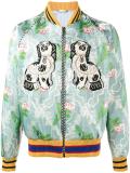 floral jacquard embroidered bomber