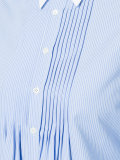pleated front striped shirt