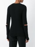 open elbows ribbed sweater