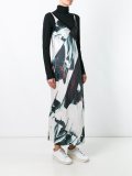 printed satin maxi dress