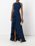 ruffle slit gown