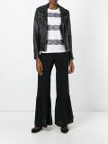 ruffled sheer detailing trousers