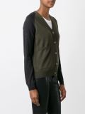 colour block V-neck cardigan