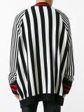 striped open cardigan