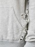 distressed effect hoodie