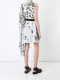 shoulder asymmetric printed dress