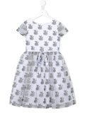 embroidered cat tulle dress