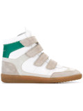 strap fastening hi-top sneakers