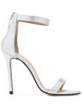 metallic ankle strap sandals
