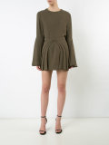 pleated layered mini skirt