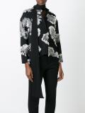 palm jacquard blouse