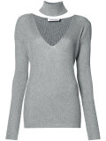 ribbed V-neck jumper