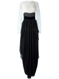 monochrome long length evening dress