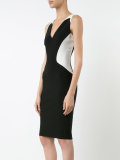 contrast sweetheart neck dress