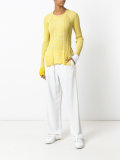 slit side ribbed jumper