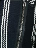 striped pattern biker jacket