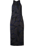 patterned sleeveless midi dress