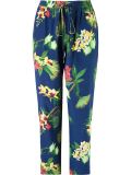 mid rise floral straight trousers