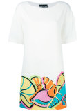 printed trim dress 