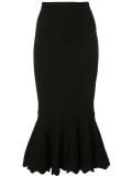 ruffled hem mid skirt