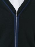 zipped stripe detail cardigan