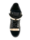 velvet hi-top sneakers