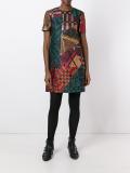 multi print shift dress