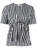 ruffled detail striped T-shirt