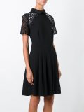 lace sleeve flared dress