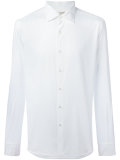 waffle texture button-up shirt