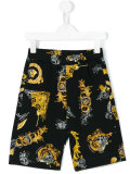 baroque print track shorts