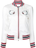 bear embroidered bomber jacket