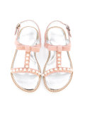 faux pearl trim sandals