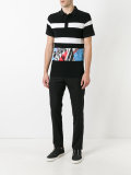 printed trim polo shirt 