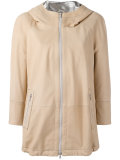 high shine trim hooded jacket 