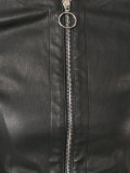 collarless zipped jacket