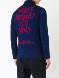 dotted back quote biker jacket