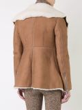 shearling peplum jacket