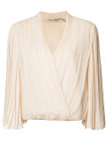 pleated wrap blouse 