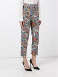 rose jacquard cropped trousers